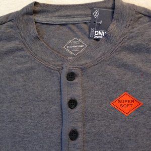 St. John's Bay  Grey Heather Long sleeve Legacy Henley